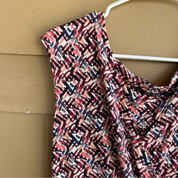 Nic + Zoe Dress Faux Wrap Sleeveless Knit Knee Length Pink Blue Women's SX XL - Picture 3 of 5